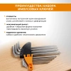 Набор шестигранных HEX ключей со сферической головкой 1.5-10 мм 10 шт, Г-образные, CrV RAGE 303140; УТ-00000315